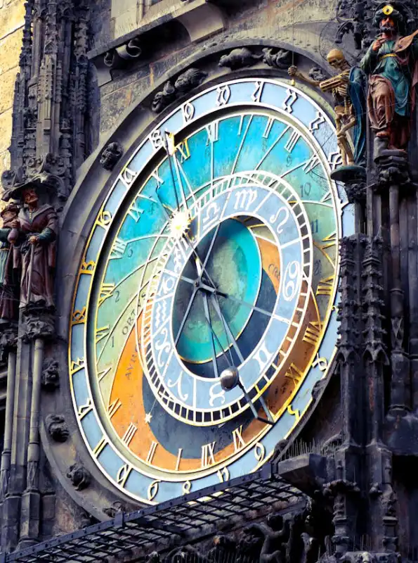 horloge astrologique avec des couleurs